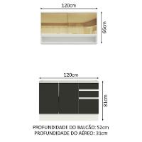 Cozinha Compacta 120002 Com Armário E Balcão Branco/Preto - 9