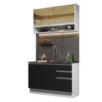 Cozinha Compacta 120002 Com Armário E Balcão Branco/Preto - 10