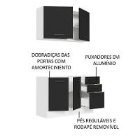Cozinha Compacta 120001 Com Armário E Balcão Branco/Preto - 8
