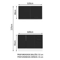 Cozinha Compacta 120001 Com Armário E Balcão Branco/Preto - 9
