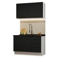 Cozinha Compacta 120001 Com Armário E Balcão Branco/Preto - 10