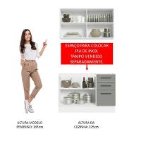 Cozinha Compacta 120001 Com Armário E Balcão Branco/Cinza - 7