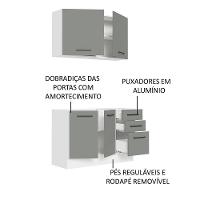 Cozinha Compacta 120001 Com Armário E Balcão Branco/Cinza - 8