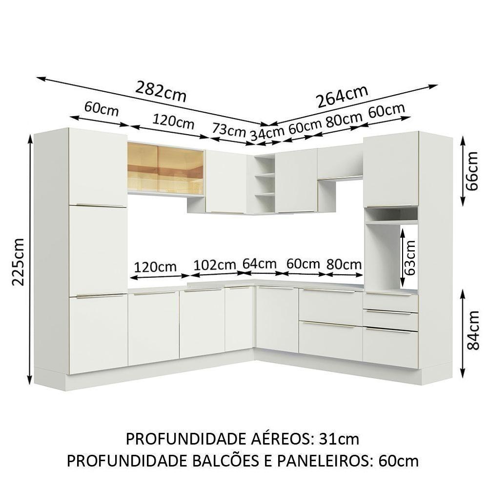 Cozinha Com Armário E Balcão Branco/Branco Veludo - 9