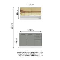 Cozinha Compacta 120002 Com Armário E Balcão Branco/Cinza - 9