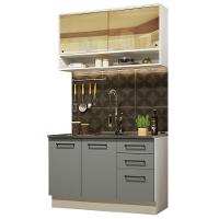 Cozinha Compacta 120002 Com Armário E Balcão Branco/Cinza - 10