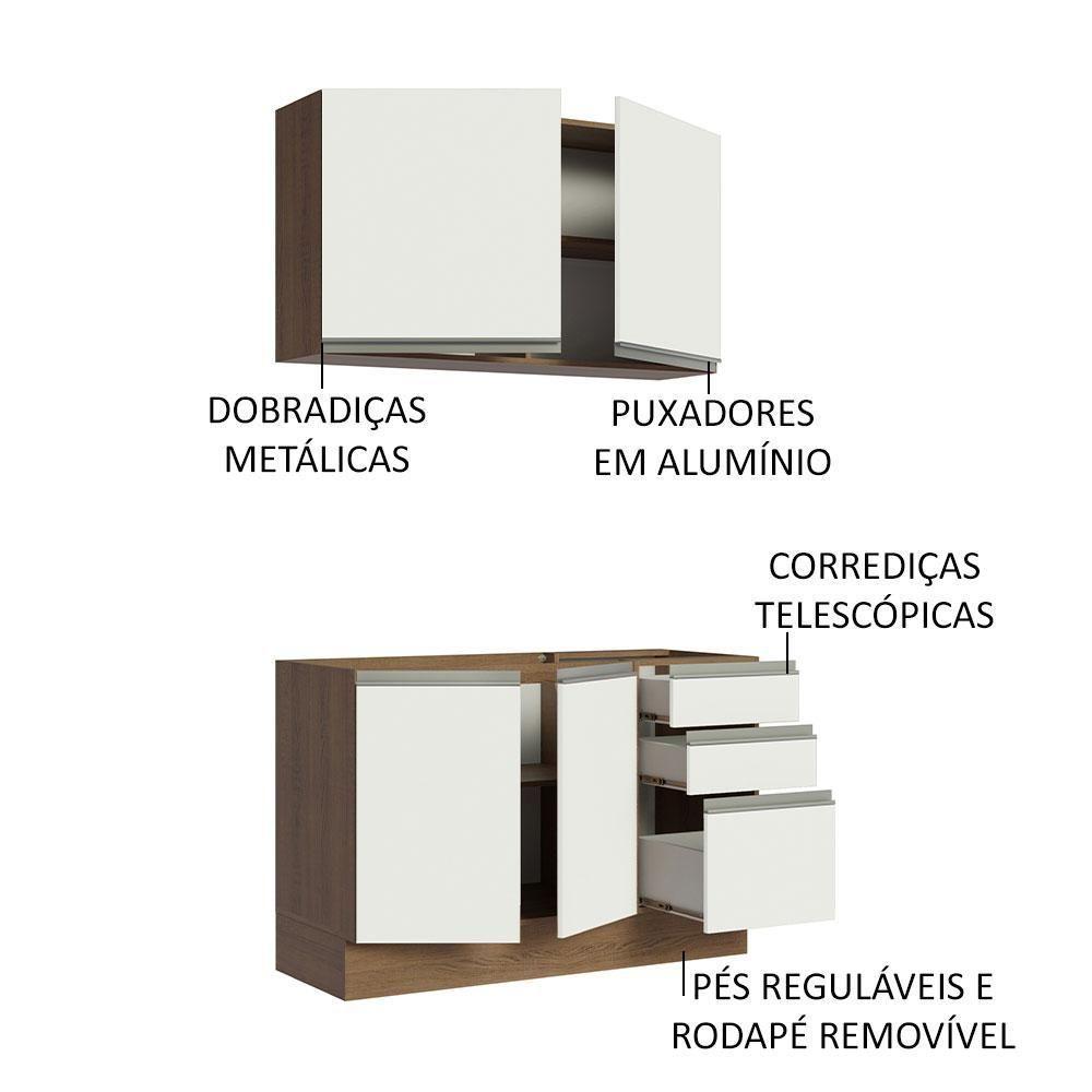 Cozinha Compacta 120003 Com Armário E Balcão Rustic/branco - 8