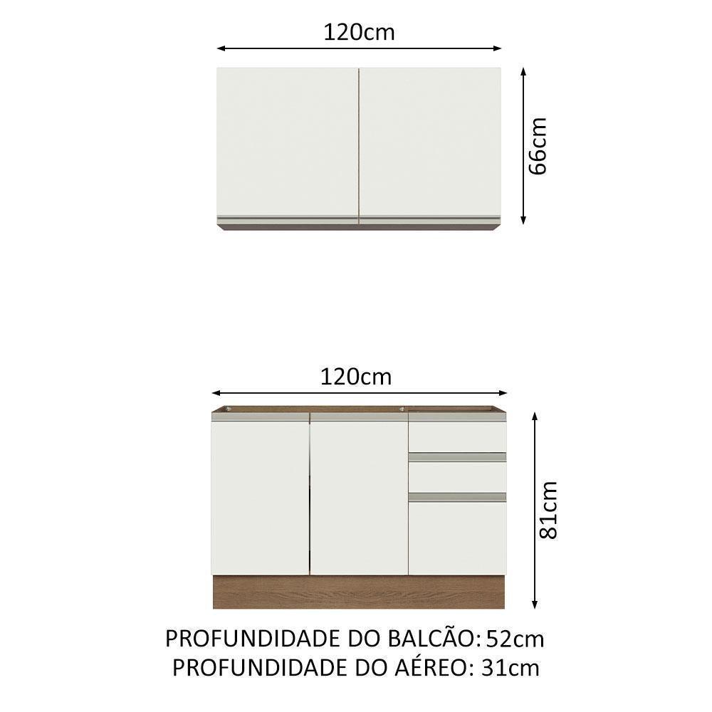 Cozinha Compacta 120003 Com Armário E Balcão Rustic/branco - 9