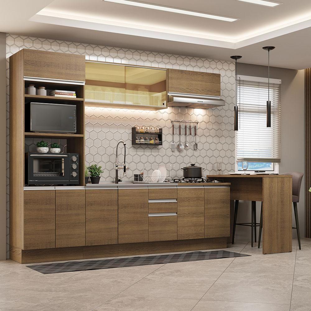 Cozinha 315001 Com Armário, Balcão E Bancada RusticRustic - 1