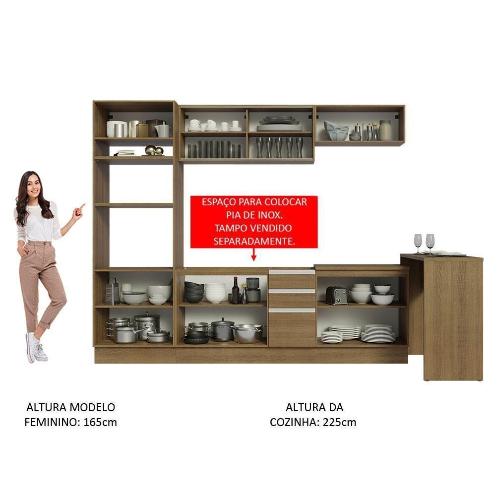 Cozinha 315001 Com Armário, Balcão E Bancada RusticRustic - 7