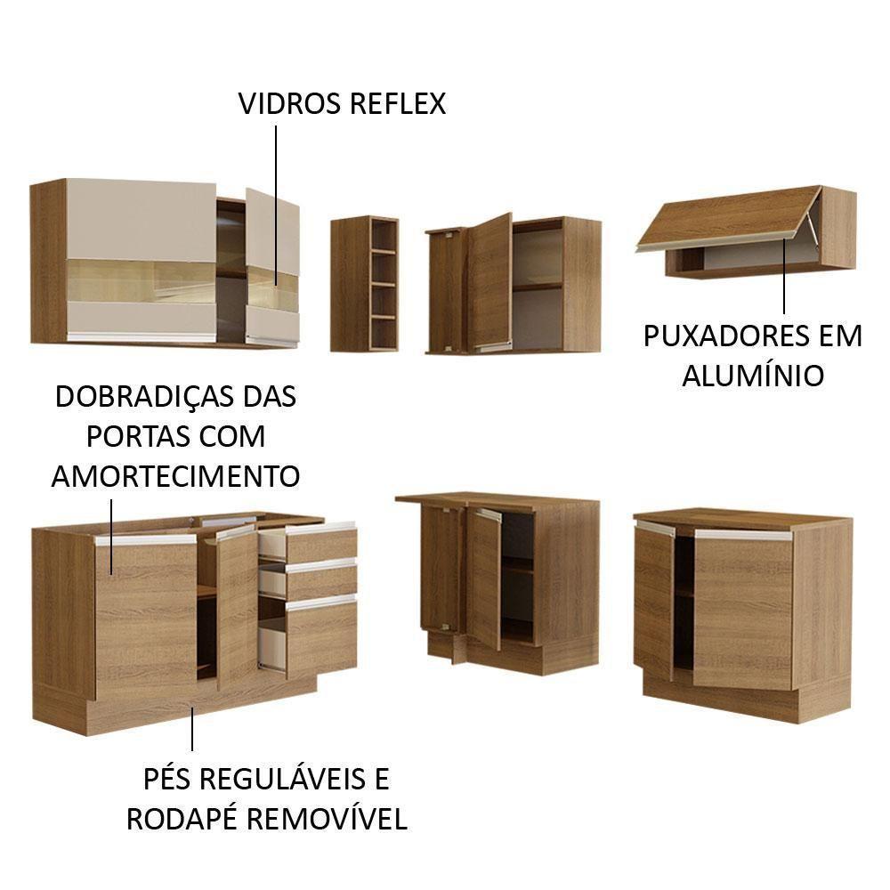 Cozinha 349001 Com Armário E Balcão Rustic/Rustic/Crema - 8