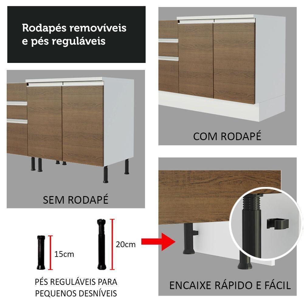 Cozinha Compacta 120002 Com Armário E Balcão Branco/Rustic - 2