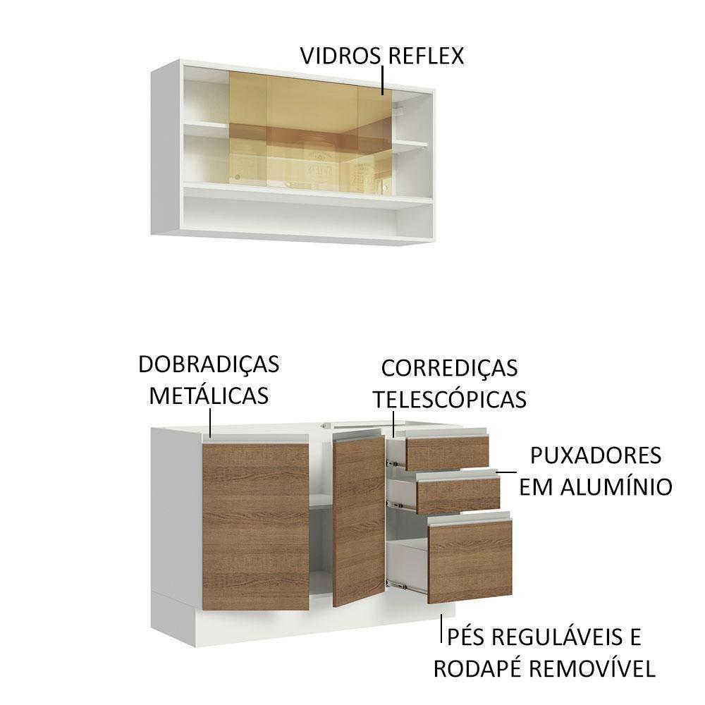 Cozinha Compacta 120002 Com Armário E Balcão Branco/Rustic - 7