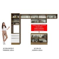 Cozinha 340001 Com Armário E Balcão Rustic/Branco Veludo - 7