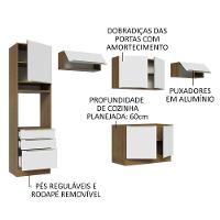 Cozinha 340001 Com Armário E Balcão Rustic/Branco Veludo - 8