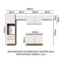 Cozinha 340001 Com Armário E Balcão Rustic/Branco Veludo - 9