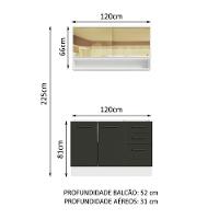 Cozinha Compacta 120002 Com Armário E Balcão Branco/Preto - 9