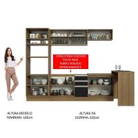 Cozinha 315001 Com Armário, Balcão E Bancada Rustic/Preto - 7