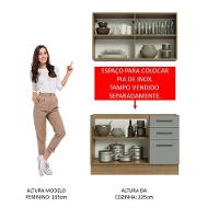 Cozinha Compacta 120001 Com Armário E Balcão Rustic/Cinza - 7