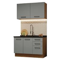 Cozinha Compacta 120001 Com Armário E Balcão Rustic/Cinza - 10