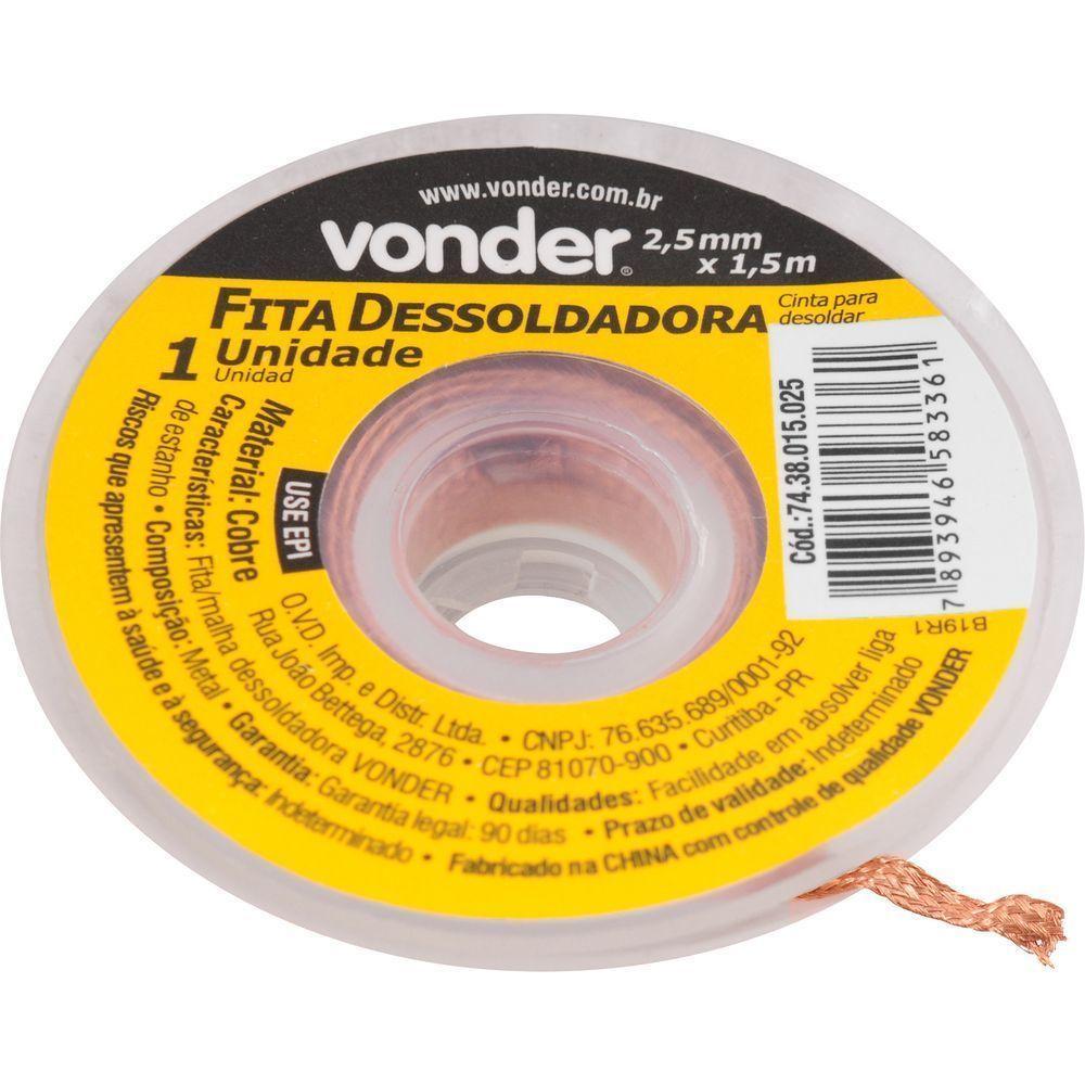 Fita-malha Dessoldadora 2,5mm X 1,5m Vonder - 2