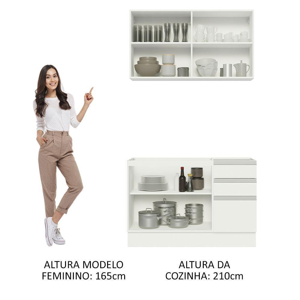 Cozinha Compacta 120003 Com Armário E Balcão Branco Branco - 7