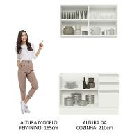 Cozinha Compacta 120003 Com Armário E Balcão Branco Branco - 7