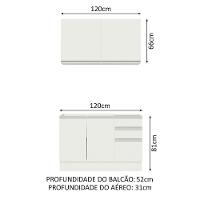 Cozinha Compacta 120003 Com Armário E Balcão Branco Branco - 9