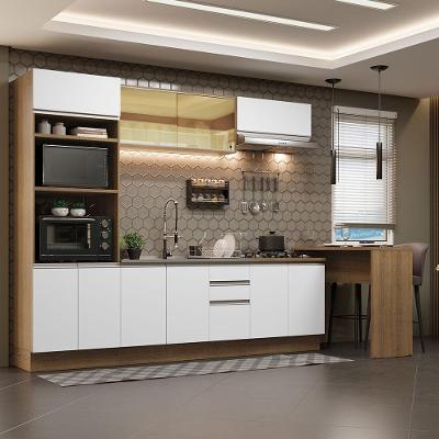 Cozinha 315001 Com Armário, Balcão E Bancada Rustic/Branco