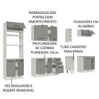 Cozinha 290005 Com Armário E Balcão Branco/Cinza - 8