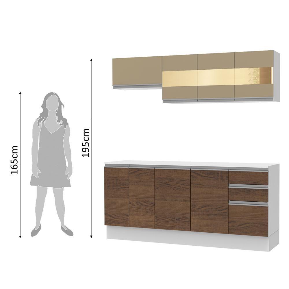Cozinha 100% MDF Smart Modulada com Balcão e Tampo Madesa - 7