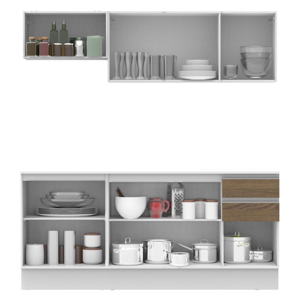 Cozinha 100% MDF Smart Modulada com Balcão e Tampo Madesa - 10