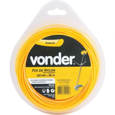 Fio De Nylon 3,0mmx50m Redondo Para Roçadeiras E Aparadores