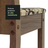 Conjunto Sala De Jantar Mesa Tampo De Vidro 4 Cadeiras Rustic/bege Marrom Espanha Madesa Rustic/bege Marrom - 15