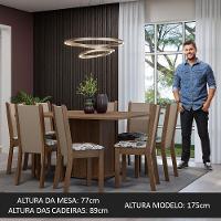 Conjunto Sala De Jantar Mesa Tampo De Madeira 8 Cadeiras Rustic/crema/hibiscos Marisa Madesa Rustic/crema/hibiscos - 8