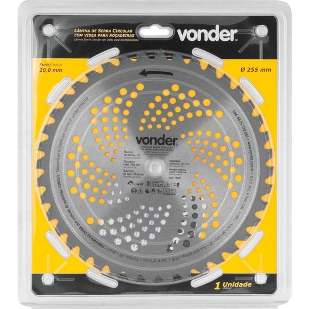 Lâmina Circular Para Roçadeira Com Videa 255x20,0x40 Vonder - 2