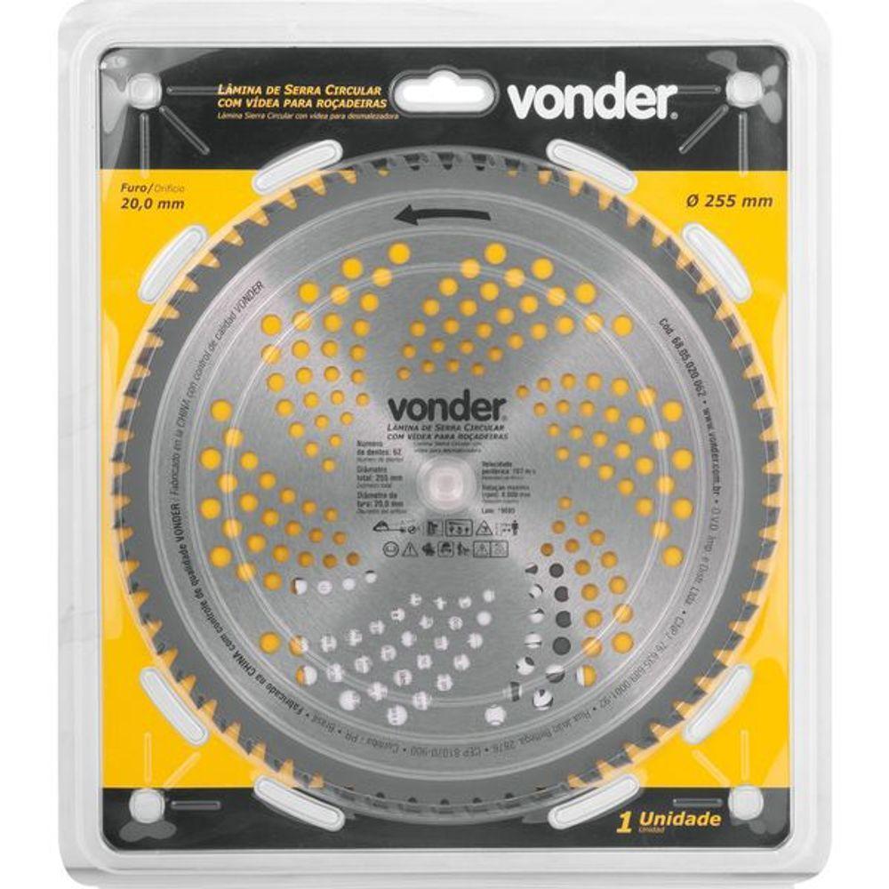 Lâmina Circular Para Roçadeira Com Videa 255x20,0x62 Vonder - 2