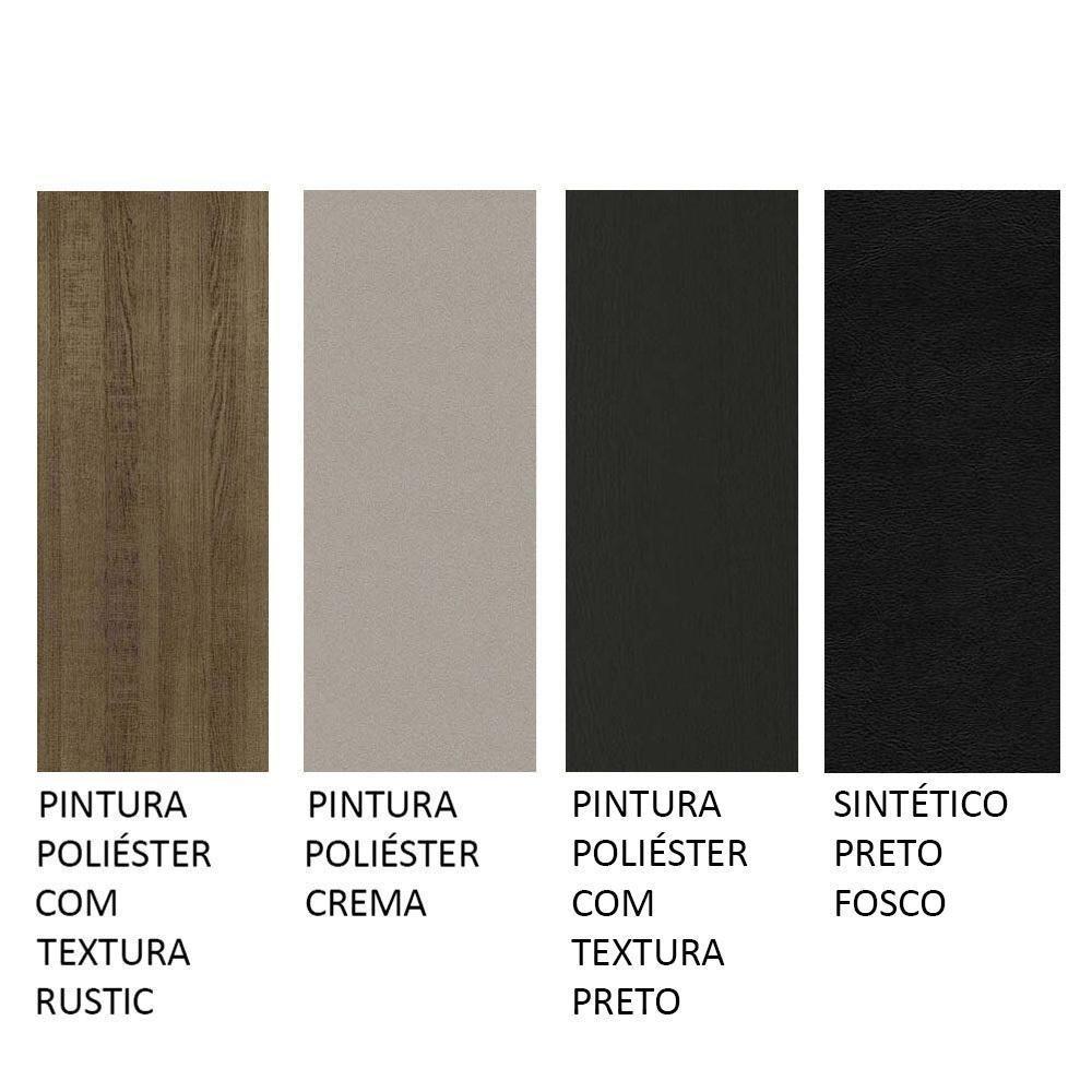 Conjunto Sala De Jantar Mesa Tampo De Vidro 4 Cadeiras Rustic/crema/preto Tifani - 7