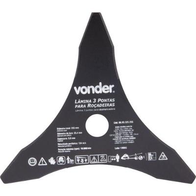 Lâmina 3 Pontas Para Roçadeira 255x25,4x3,0mm - Vonder