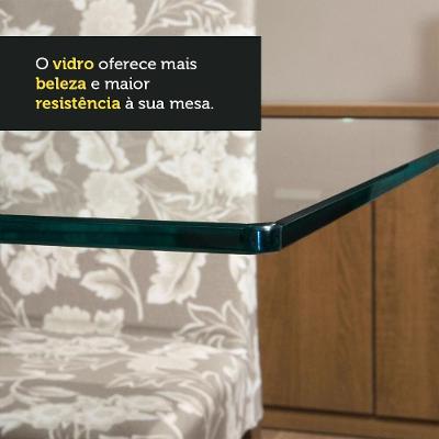 Conjunto Sala De Jantar Mesa Tampo De Vidro 4 Cadeiras Rustic/preto Yara Madesa Rustic/preto