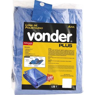 Lona Polietileno 7x5m Azul 200 Micras Reforçada Vonder Plus