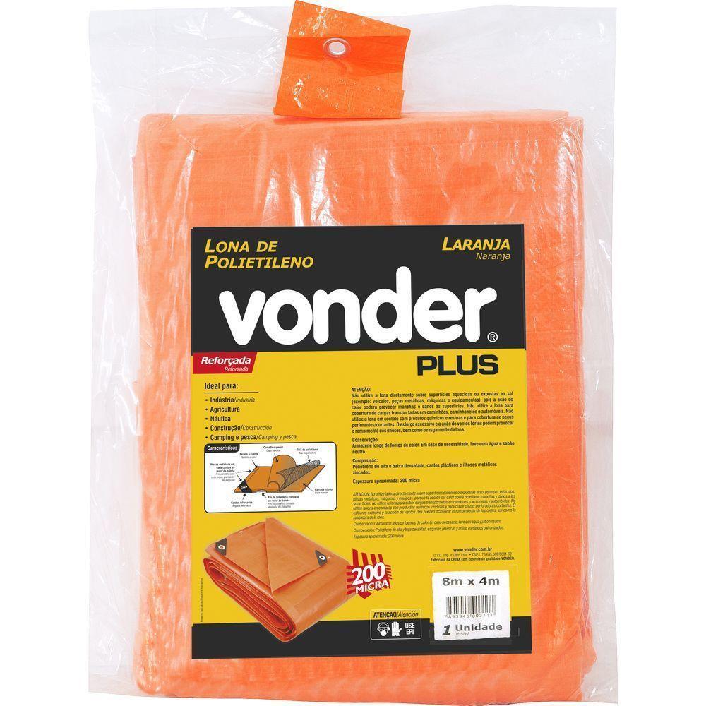 Lona Polietileno 6x5m Laranja 200 Micras Reforçada - Vonder - 2