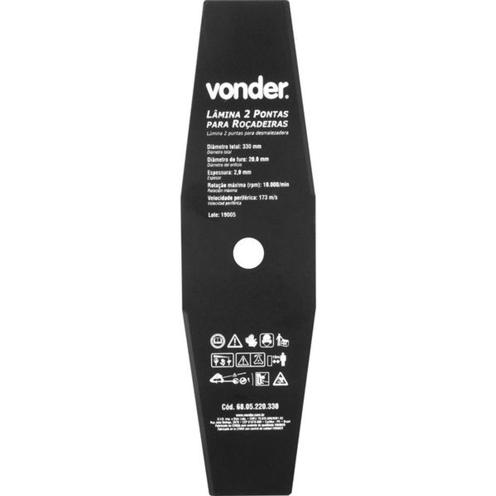 Lâmina 2 Pontas Para Roçadeira 330x20,0x2,0mm - Vonder - 2