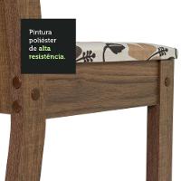 Conjunto Sala De Jantar Mesa Tampo De Vidro 4 Cadeiras Rustic/crema/hibiscos - 2