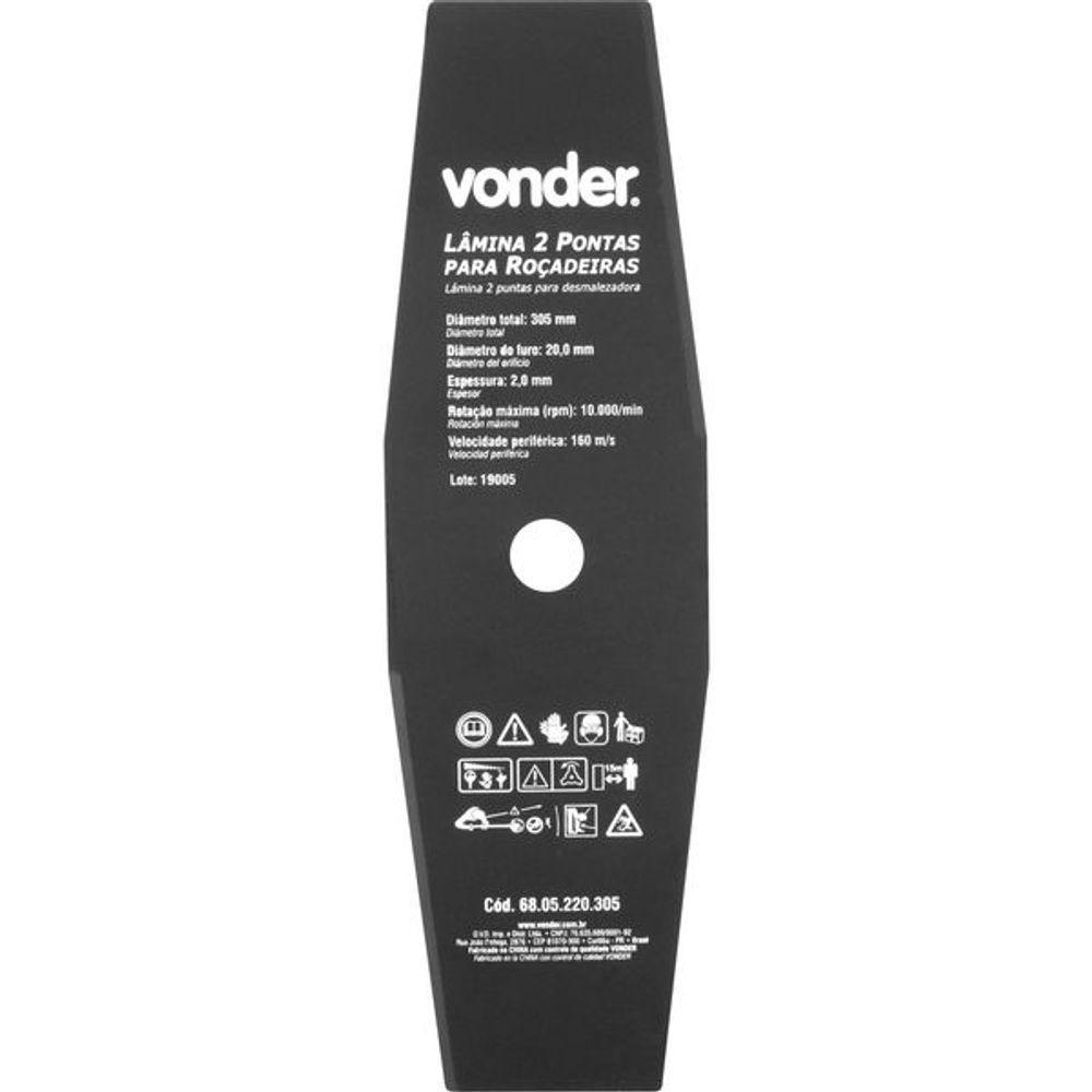 Lâmina 2 Pontas Para Roçadeira 305x20,0x2,0mm - Vonder - 1
