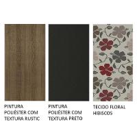 Conjunto Sala De Jantar Mesa Tampo De Madeira 4 Cadeiras Rustic/preto/floral Hibiscos Samara Madesa Rustic/preto/hibiscos - 5