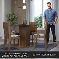 Conjunto Sala De Jantar Mesa Tampo De Madeira 4 Cadeiras Rustic/preto/floral Hibiscos Samara Madesa Rustic/preto/hibiscos - 6