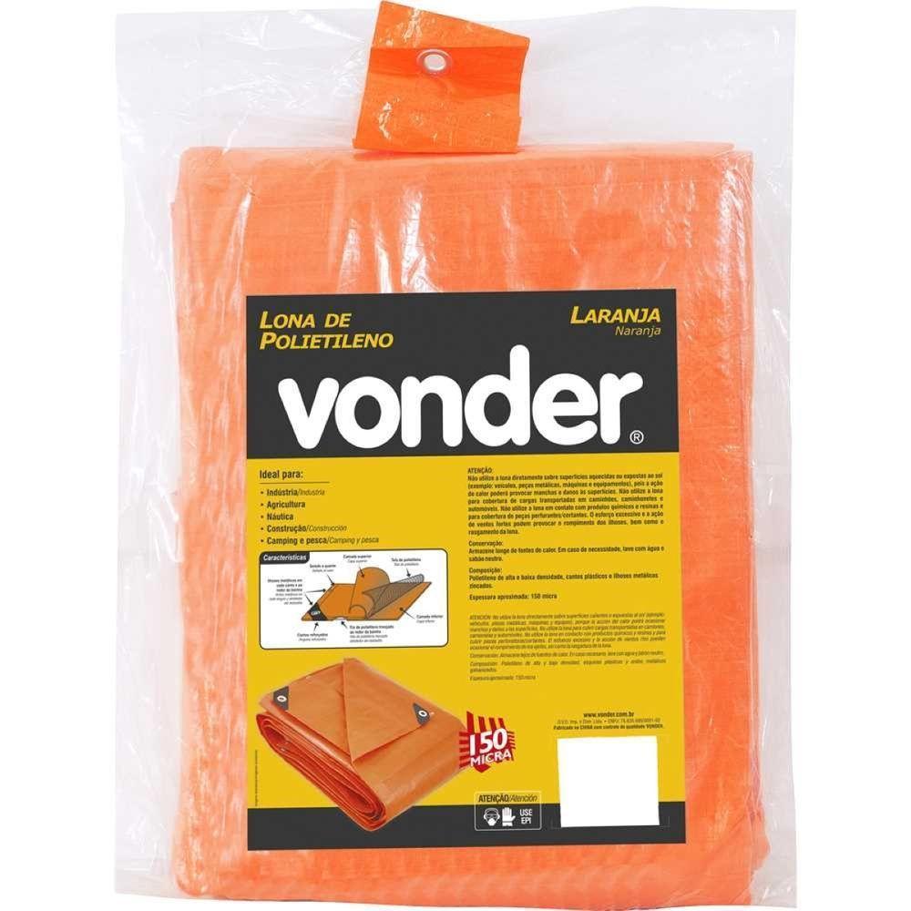 Lona Polietileno 5x4m Laranja 150 Micras Média - Vonder - 1