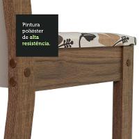 Conjunto Sala De Jantar Mesa Tampo De Vidro 6 Cadeiras Rustic/crema/floral Hibiscos Yolanda Madesa Rustic/crema/hibiscos