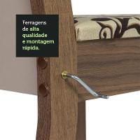 Conjunto Sala De Jantar Mesa Tampo De Vidro 4 Cadeiras Rustic/crema/bege Marrom